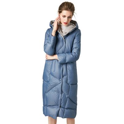 China Leesourcing Breathable OEM Recycled Polyester Women Long Duck Down Jacket for sale