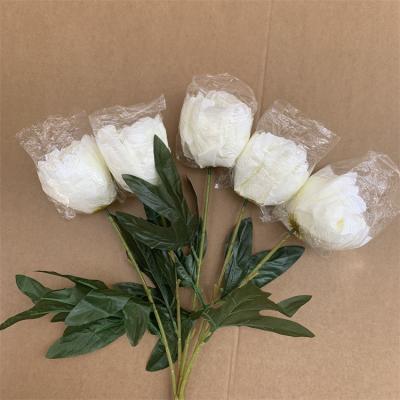 China Silk Peony Flower L-170 Customized Backdrop Wedding White Rose Peony Flower For Home Decoration Artificial Flowers for sale