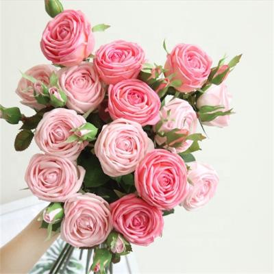 China Rose Flowers High Quality Artificial Silk Latex Rose Flowers Real Touch Latex Rose Flower O-002 Real Touch Roses Delicate Decoration Faux Latex for sale