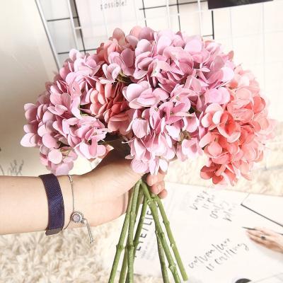 China Single hydrangea the silk wedding decoration silk flower Macaron style hydrangeas CIA style L-061 for sale