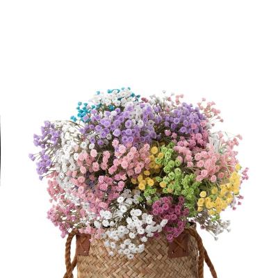 China L-068 Real Touch Wedding Flower Gypsophila Plastic Babysbreath Flowers Real Touch Plastic Colorful Artificial Branch for sale