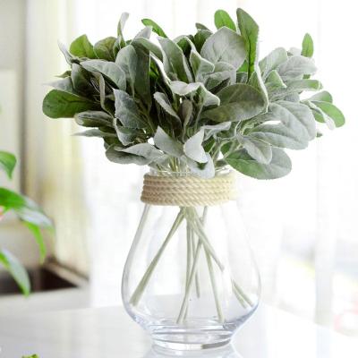 China Assembled Artificial Silk Lambs Ear Leaves O-015 Wedding Interior Ministry Decoration Faux Eucalyptus Leaves Assembled Artificial Silk Lambs Ear Leaves for sale