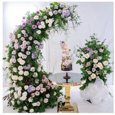 China Silk Flower Runner L-034 Customize Wedding Table Flower Artificial Silk Greenery Eucalyptus Leaves Rose Flower Runner for sale