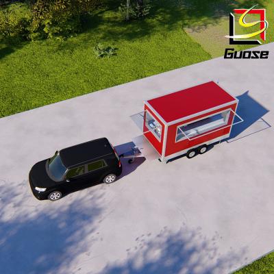 China Small Stainless Steel Mobile Food Trailer Mobile Food Carts With Kitchen for sale