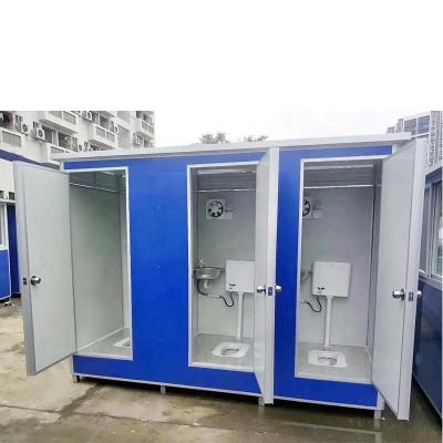 China Mobile Public Portable Toilet Outdoor Public Blue Graphic Design Container Toilet for sale