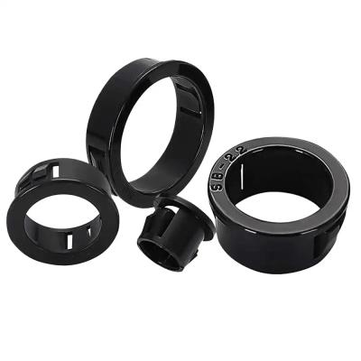 China Connect Pipes Cable Grommet Protector Black Snap Banding Nylon Snap In Grommet Cable Pipe Bushing Around Snap Bushing, 20pcs for sale