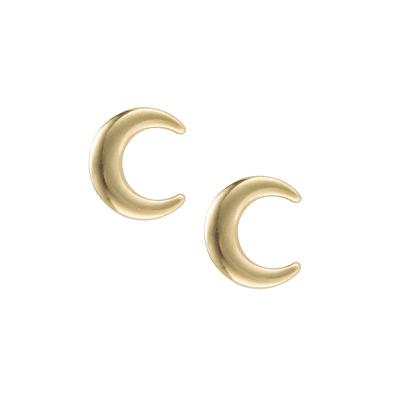 China TRENDY Woman Stainless Steel Moon Gold Plated Jewelry Stud Earrings for sale