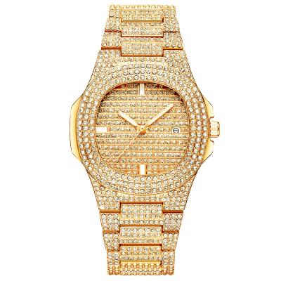 China Luxury Quartz Calendar Watch Fashion Trend Set Alloy Diamond Full Diamond Waterproof Day/Date Ladies Watch for sale