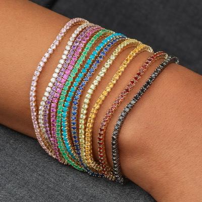 China CLASSIC Chain Diamond Bracelet Fashion Colorful Rhinestone Claw Bracelet Stretchy Diamond Bracelet Colorful Zircon for sale