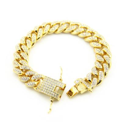 China FASHIONABLE Wholesale Gold 12mm Cuban Bracelets For Men Designs for sale