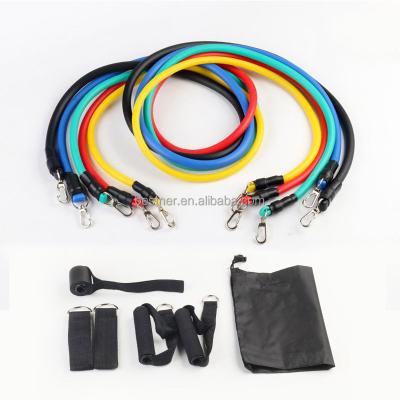 China Colorful High Elasticity Riomst New 11Pcs Resistance Bands Set Exercise Elastic Band Equipment Gym Training Tube Cheap Fitness Price Pull Rope for sale