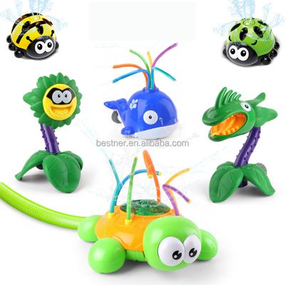 China Kids Toy Water Toy Riomst 2021 Bath Plastic New Cute Cheap Toy Ready Sprinklers Time To Board Backyard Turtle Whale Flower Sprinkler Spinning Toy for sale