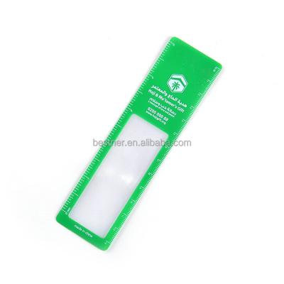 China Multifunctional Magnification 3X PVC Vinyl Ruler Magnifying Glass Benchmark Gift Custom Plastic Magnifier for sale