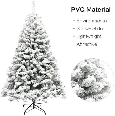 China Hot Sale Riomst 2021 Christmas Holiday Decoration New 4.9ft Premium Flocked Hinged Artificial Christmas Pine With Snow Festival Decoration Supplier for sale