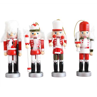 China Riomst WOODEN Christmas Nutcracker Ornaments Set 4PCS Wooden Nutcracker Figurines Hanging Decorations For Christmas Tree Decoration for sale