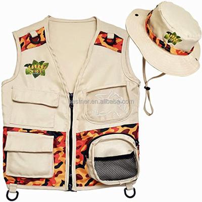 China Riomst Costume Breathable Vest and Cargo Hat for Outdoor Kids Explore Kits and Role Play for School Show Fty OEM ODM Vest and Hat for sale