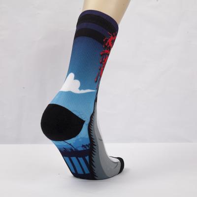 China QUICK DRY socks manufacture casual popular crew ribbed sublimation polyester thick fashion socks for men for sale