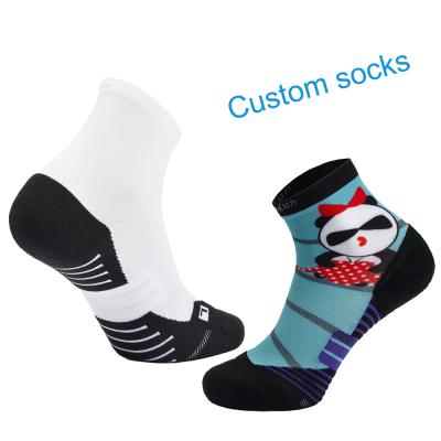 China Breathable Wholesale Low Cut Quality Custom Designer Terry Ankle Socks Custom Print Socks For Men And Women for sale