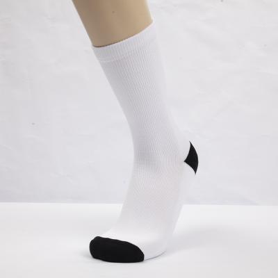 China Breathable high quality fashionable designer 3d printing sublimation custom white long empty socks for men for sale