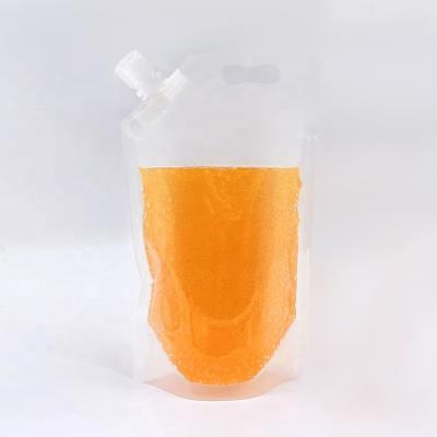 China Customized Safety High Quality Size Stand Up Spout Plastic Pouch For Liquid Juice With Hand Grip for sale