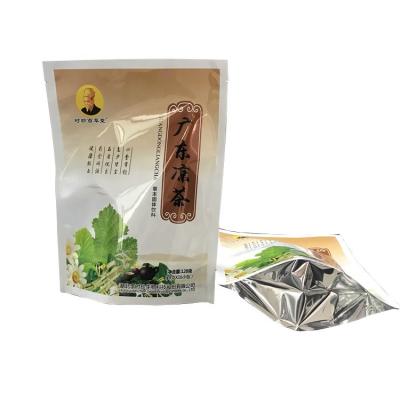 China 150g LDPE Disposable Lamination Plastic Bottom Gusset Stand Up Chinese Herbal Tea Packaging Pouch for sale