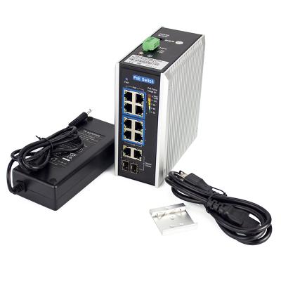 China LACP 8 RJ-45 10/100M Ports With 8 POE Ports+2 Gigabit Combo Unmanaged Industry Switch for sale