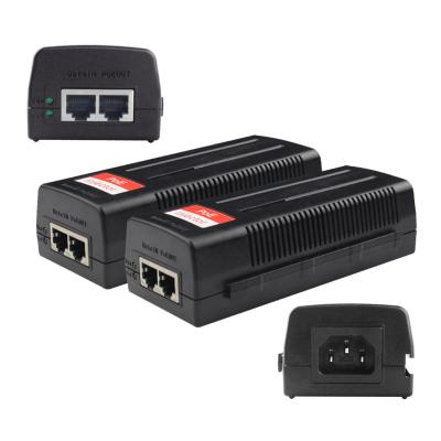 China Chinese POE Factory Supply 50W Gigabit POE Injector With Midspan Desktop Black Plastic Case 48V POE for sale