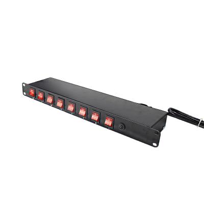 China Industrial 8 Way Rack Mount Power Socket US Standard PDU With Individual Switch for sale