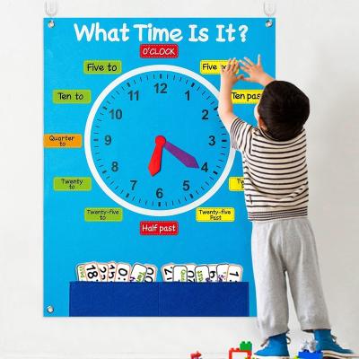 China 2022 Hot Selling Amazon Early Education Felt Storyboard Clock for sale