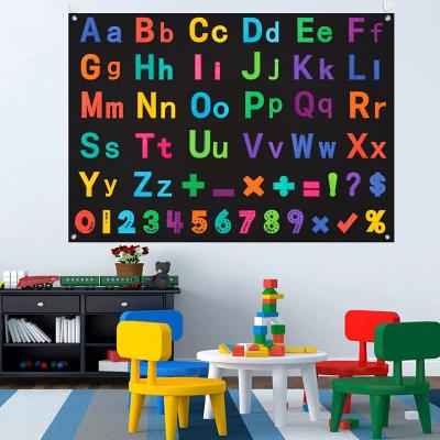 China Early Education Alphabets Letters Numbers Felt Board Story Kindergarten Set Colorful Upper Lowercase Math Symbols Big Letter ABC Wall Storyboard for sale