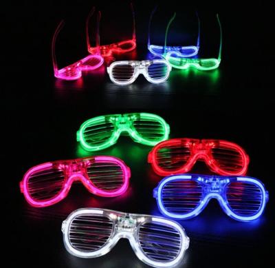 China Plastic Party Supplies Led Party Decoration Kids Adults Glass Gift Colorful Flashing Light Up Toys Shutter Shades Glowing Glasses for sale