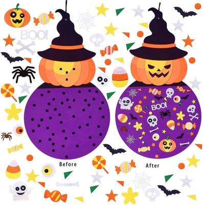 China Festival Decoration Max Fun DIY Halloween Felt Pumpkin Witch Hanging Decor For Kids Halloween Gifts 2.8 FT Felt Crafts Kits For Halloween for sale