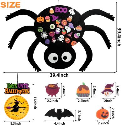 China 2022 New Festival Halloween Decoration Felt Spider Craft Kit, With Witch Countdown and 30pcs Different Designs Kawaii Felt Ornaments for sale