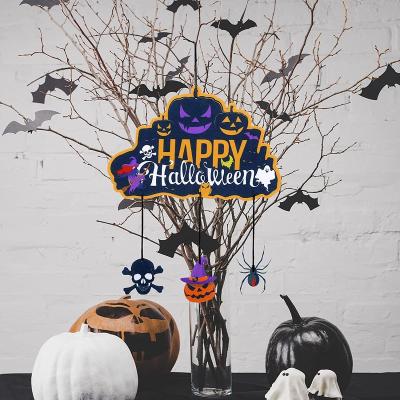 China New Design Front Door Sign Felt Halloween Door Hanging Decoration 2022 Halloween Festival Door Sign Happy Halloween Pumpkin for sale