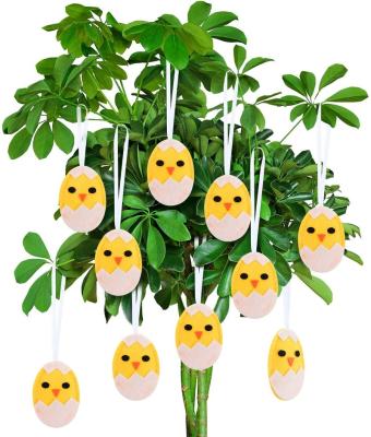 China Easter Hanging 24 Pieces Easter Felt Egg Hanging Ornaments Beautiful Felt Easter Ornaments for sale