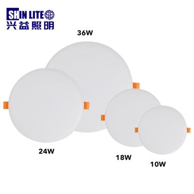 China Modern Hot Selling Frameless Commercial Office Round Square 10W 18W 24W 36W Recessed LED Panel Light for sale