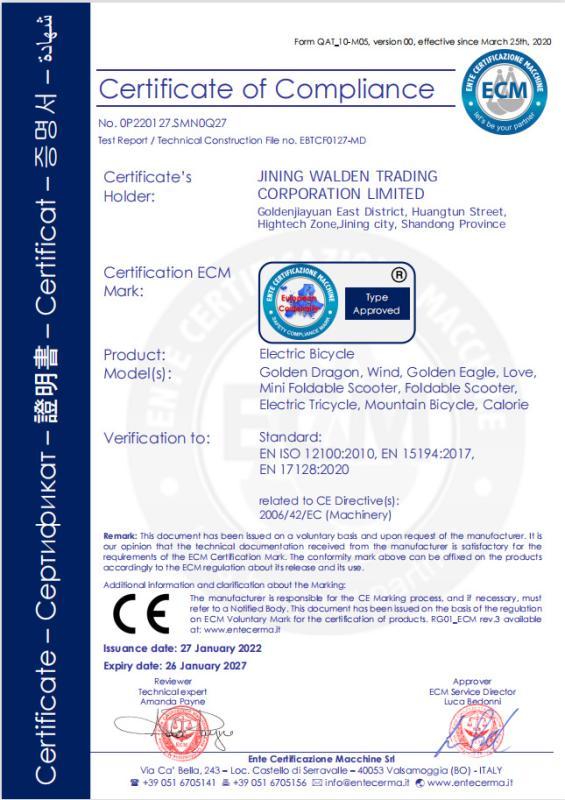 2006/42/EC - Jining Walden Trading Corporation Limited