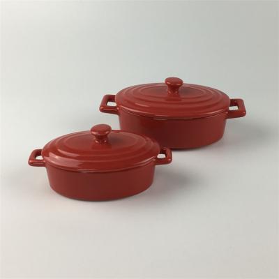 China Wholesale Price Solid Color 250ml Ceramic Casserole Set Of Modern Mini Casserole Pots For French Soup for sale