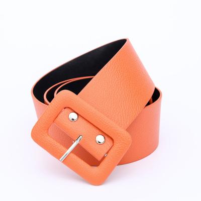 China Creative soft modeling simple belt of students' decoration of multi-color women's leather belt of new litchi soft pattern for sale