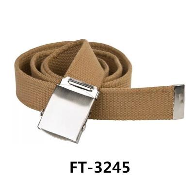 China Unisex Fashion Casual Mens Womens Cotton Canvas Fabric Webbing Belt Steel Buckle Belt for sale