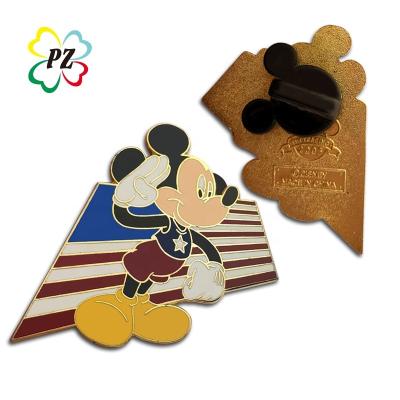 China High Quality Asia Mickey Custom Logo Metal Lapel Pin Badge for sale