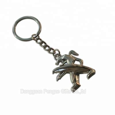 China China Custom Peugeot Logo Car Metal Key Chain for sale