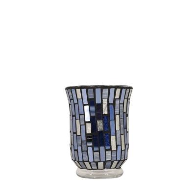 China Handmade handmade mosaic glass candle holder for home decoration for sale