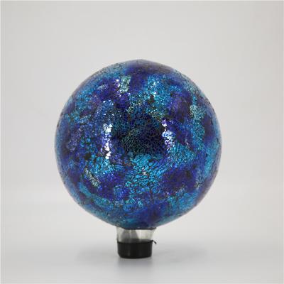 China Large Blue Country Mosaic Mosaic Crack Glass Staring Ball Outdoor For Garden for sale