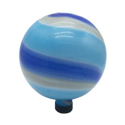 China Glazed Glass Staring Ball 25cm Multicolor Rustic For Garden Decoration for sale