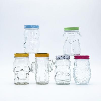 China 450ml Glass Manson Multi Viable Shaped Jars With Tin Lid For Juice And Beverage12OZ Glass Juice Bottle for sale