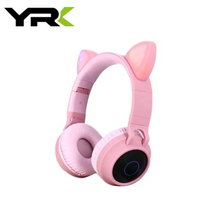 China With Blue Tooth 5.0 New Arrival LED Cat Ear Noise Canceling Headphones Headphones Support TF Card 3.5mm Jack Microphone With MIC for sale