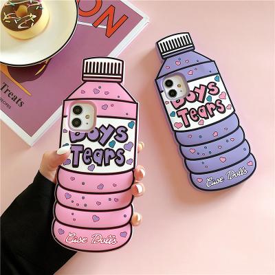 China 100% Eco-friendly Water Bottle Box Drinkware Case 3D Soft Silicone Phone Cases For iPhone 11 7 Plus Pro 12 Mini X XS XR SE Max 8 for sale