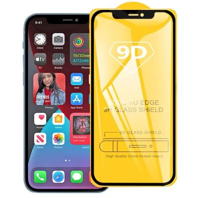 China Hot Selling Mobile Phone 9D Full Glue 9H HD Tempered Glass Screen Protector For iPhone 6 7 8 Plus X Xs Xr 11 12 Mini Pro Max for sale