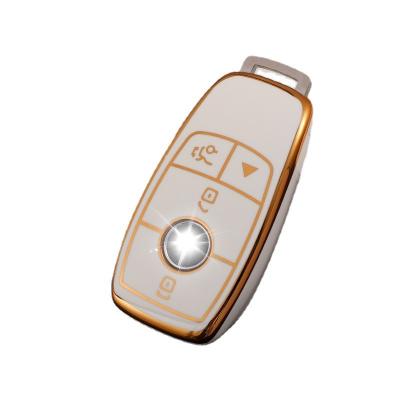 China Simple high-end Hot sale TPU plating transparent car key protector A200C260LE300L car keychains Fine key ring for Mercedes-Benz for sale